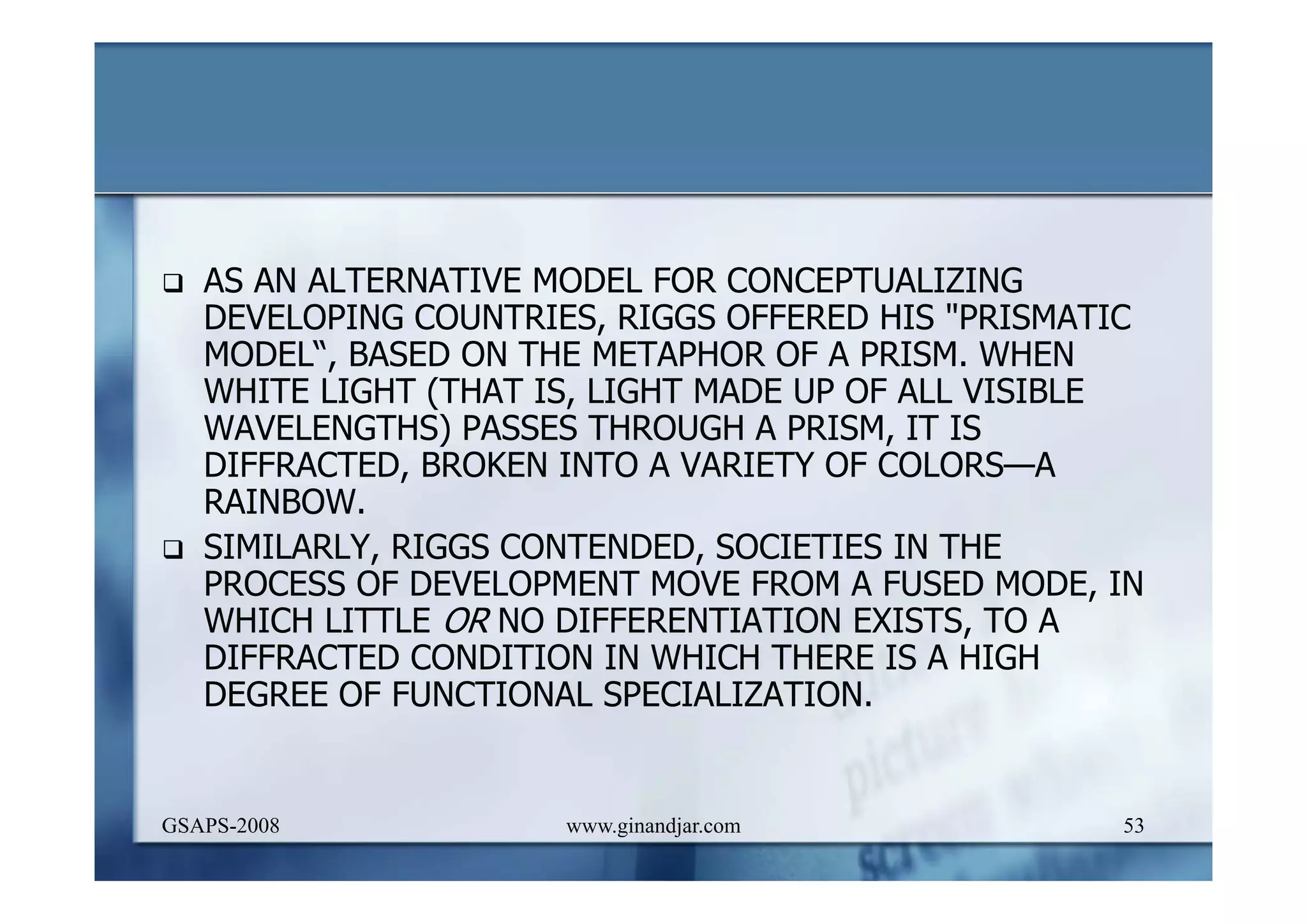 DEVELOPMENT AND ADMINISTRATION (I)