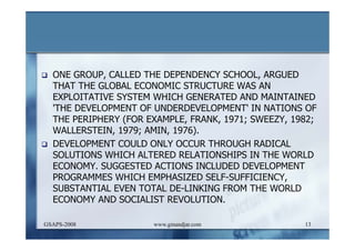 DEVELOPMENT AND ADMINISTRATION (I)