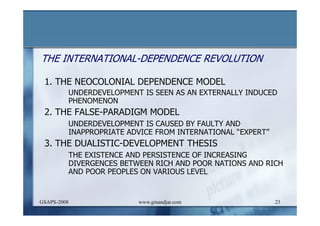 DEVELOPMENT AND ADMINISTRATION (I)