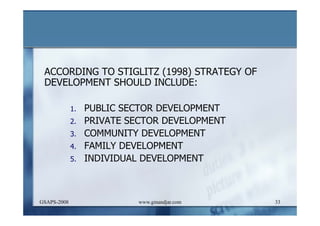 DEVELOPMENT AND ADMINISTRATION (I)