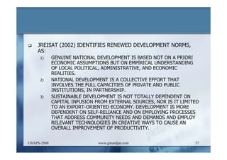 DEVELOPMENT AND ADMINISTRATION (I)