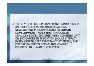 DEVELOPMENT AND ADMINISTRATION (I)