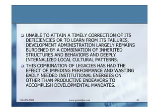 DEVELOPMENT AND ADMINISTRATION (I)