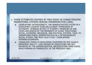 DEVELOPMENT AND ADMINISTRATION (I)