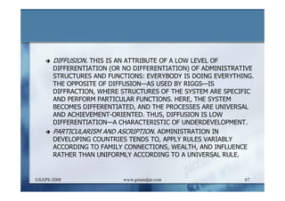 DEVELOPMENT AND ADMINISTRATION (I)