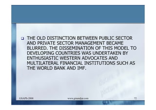 DEVELOPMENT AND ADMINISTRATION (I)