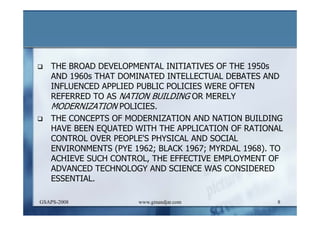 DEVELOPMENT AND ADMINISTRATION (I)