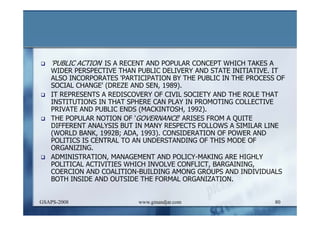 DEVELOPMENT AND ADMINISTRATION (I)