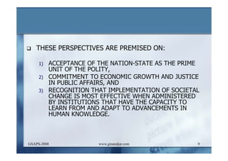 DEVELOPMENT AND ADMINISTRATION (I)