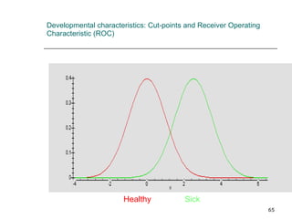 Developmental characteristics: Cut-points and Receiver Operating Characteristic (ROC) Healthy   Sick 