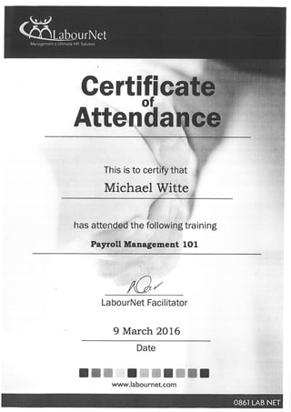 Payroll certificates