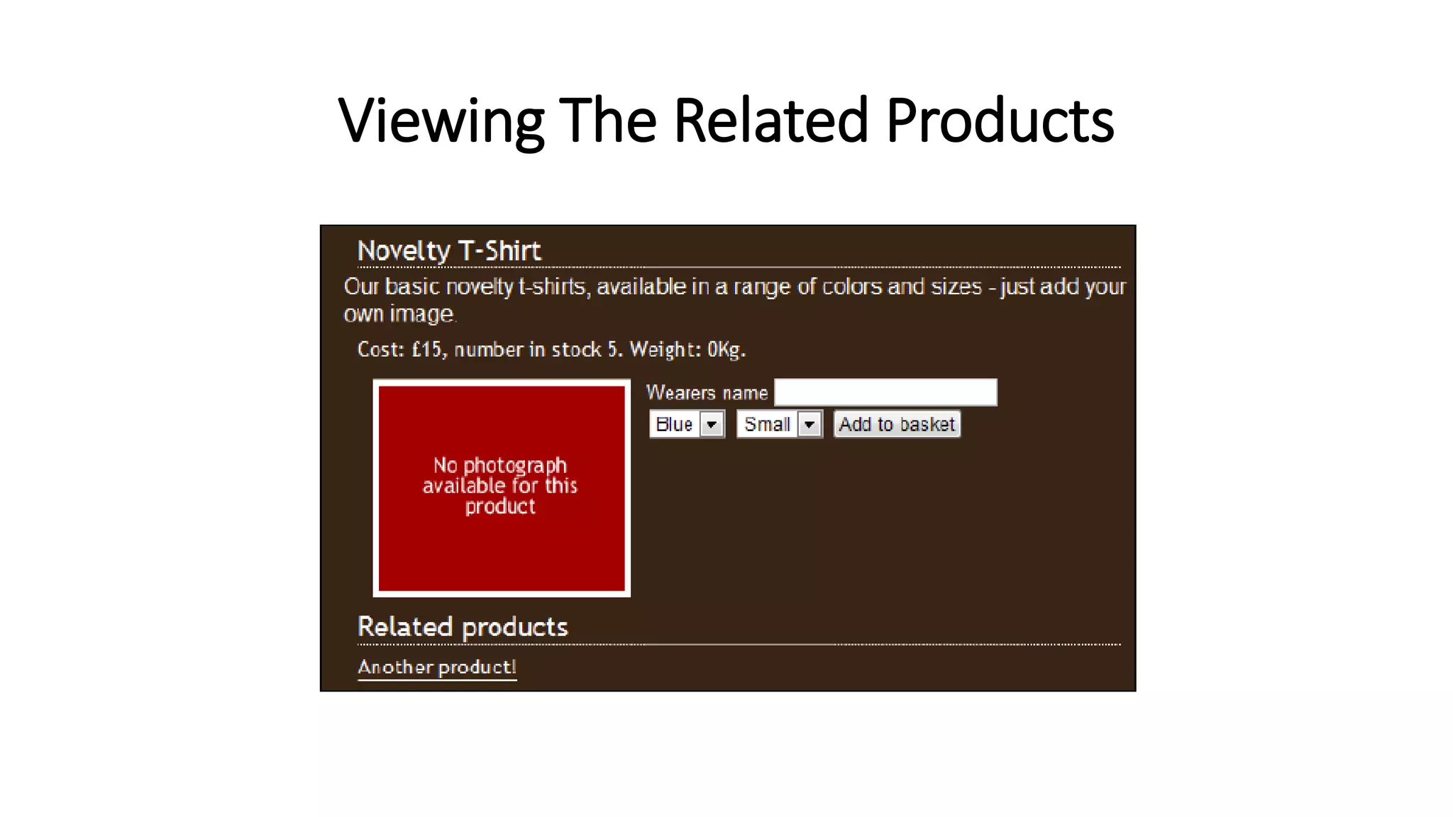 Viewing The Related Products
 