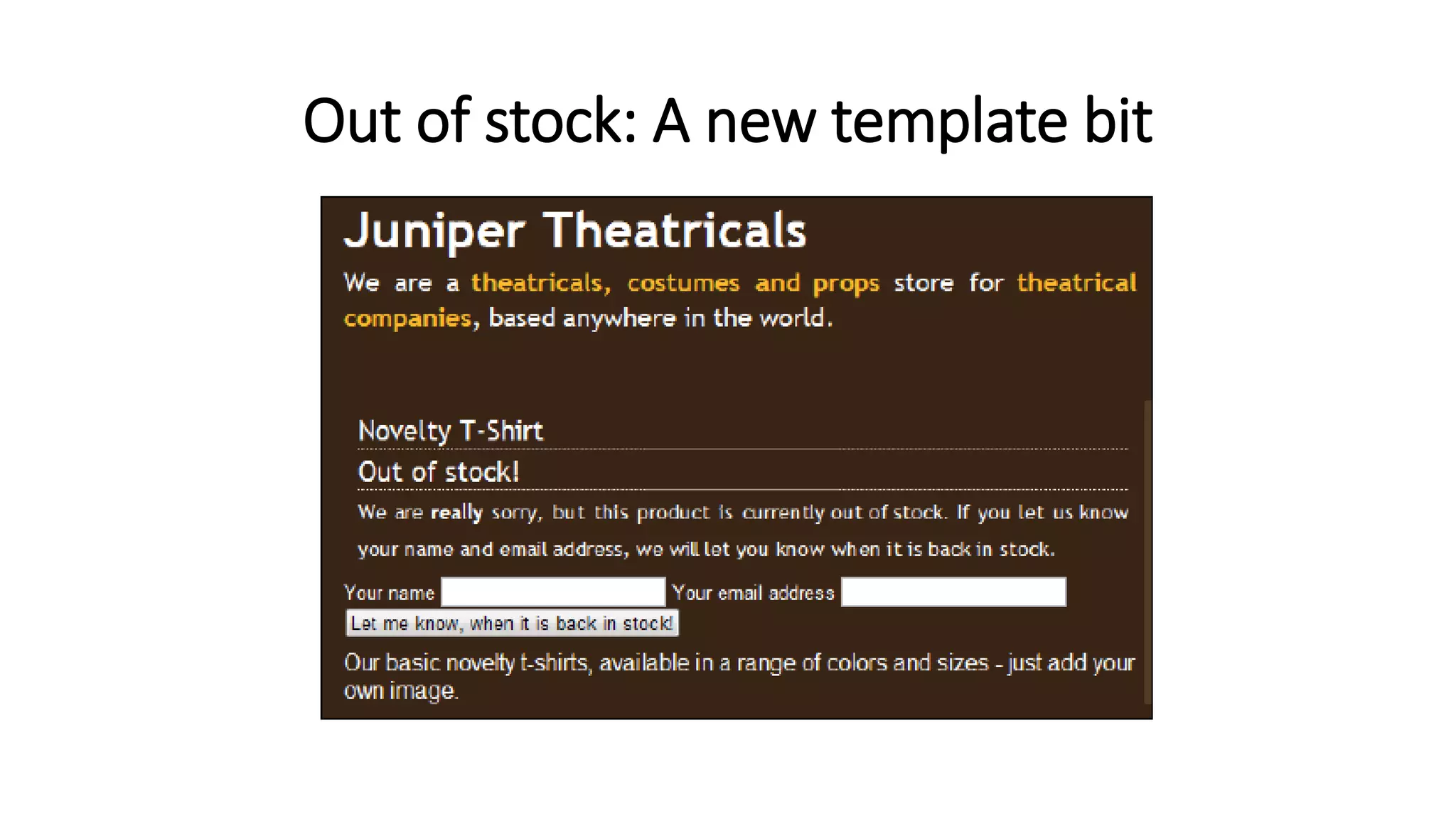 Out of stock: A new template bit
 