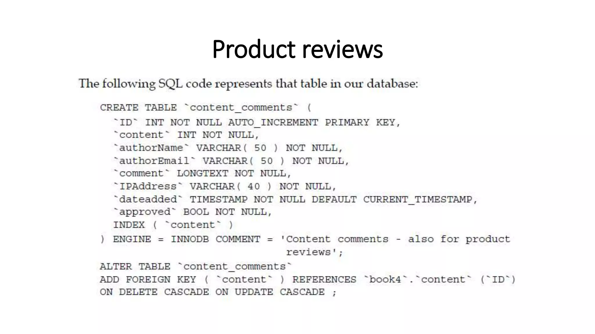 Product reviews
 