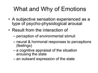 What and Why of Emotions ,[object Object],[object Object],[object Object],[object Object],[object Object],[object Object]