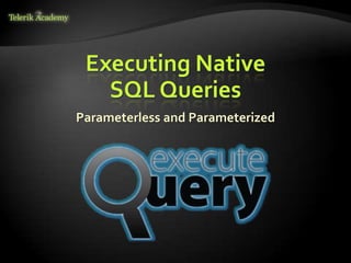 Executing Native
SQL Queries
Parameterless and Parameterized
 