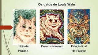 Os gatos de Louis Wain
Início da Desenvolvimento Estágio final
Psicose da Psicose
 