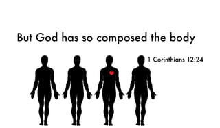 But God has so composed the body
1 Corinthians 12:24
 