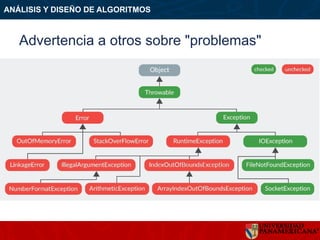 Advertencia a otros sobre "problemas"
ANÁLISIS Y DISEÑO DE ALGORITMOS
 