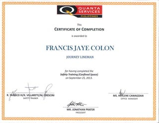 F. Colon Certificates