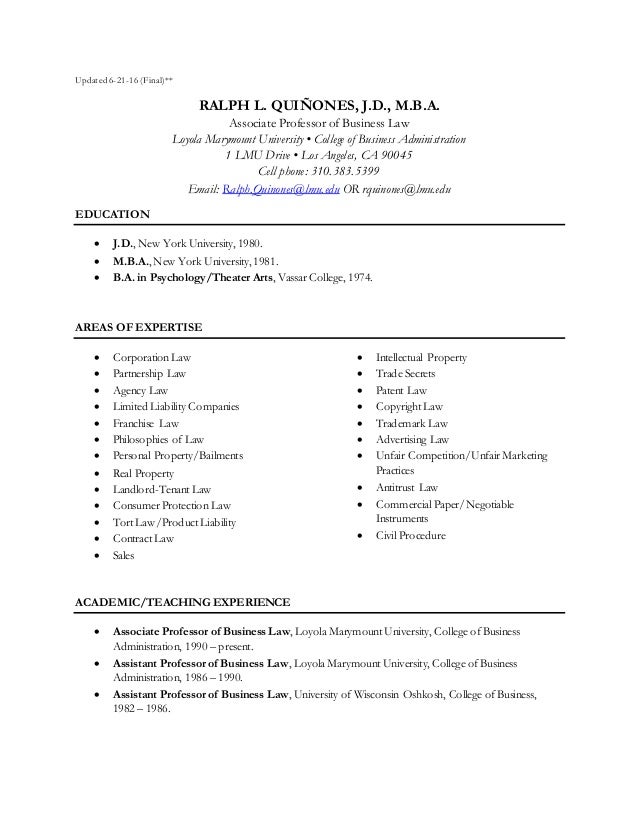 Quinones Curriculum Vitae 6 21 16