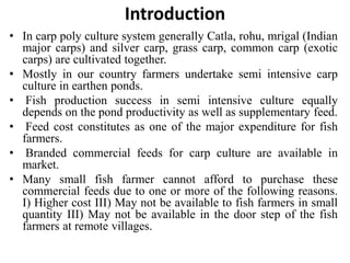 farm made feed for carp culture | PPTX