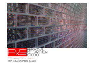 EPFL, spring 2011 – week 5!
from requirements to design
 