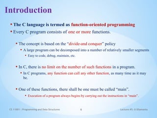 Basic slides on functions in the C language | PPTX