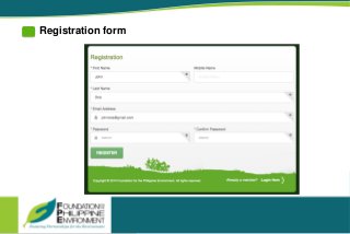 Registration form
 