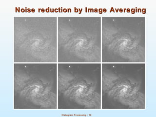 Histogram Processing : 16
Noise reduction by Image AveragingNoise reduction by Image Averaging
 