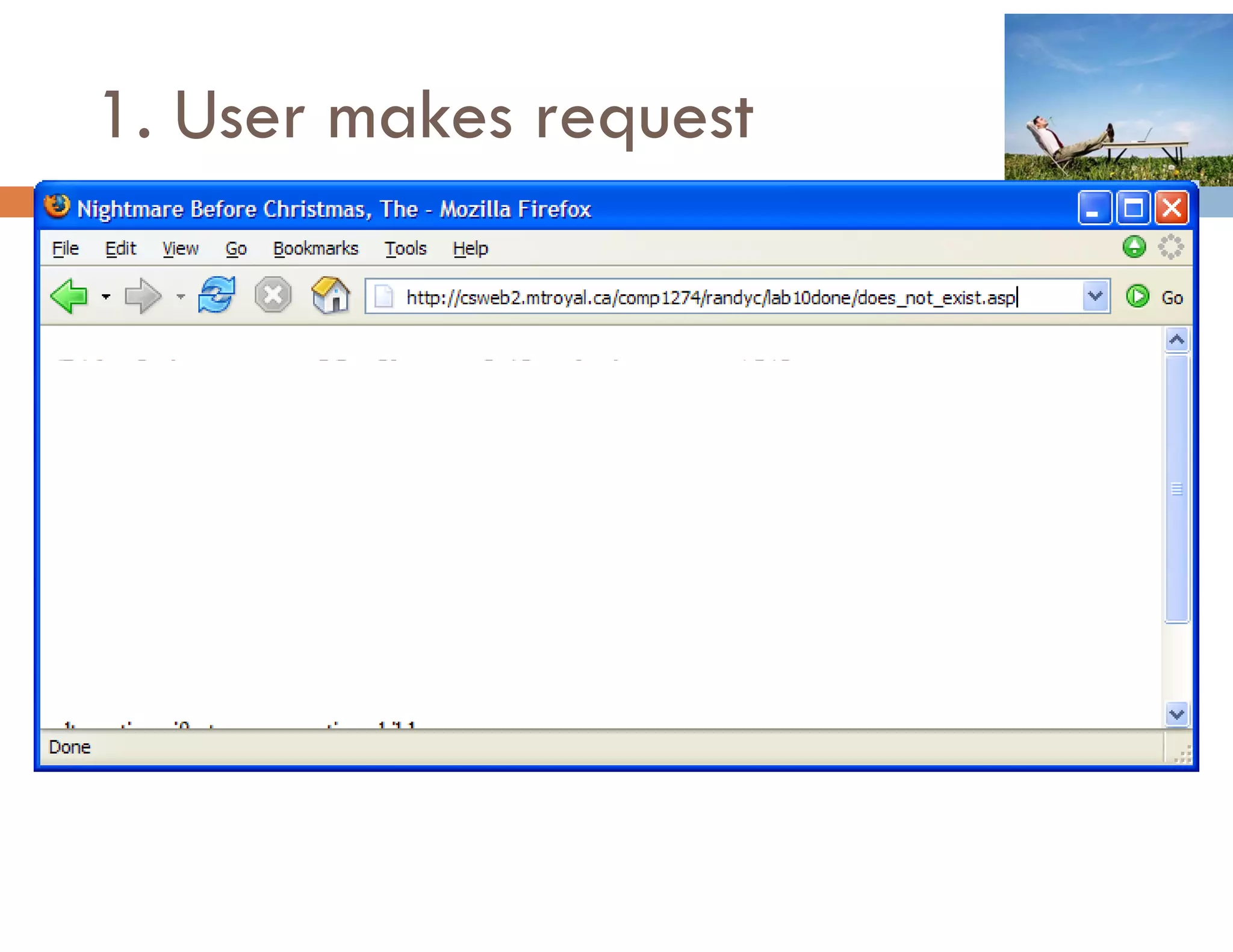 1. User makes request
 