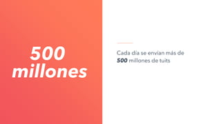 Cada día se envían más de
500 millones de tuits
500
millones
 