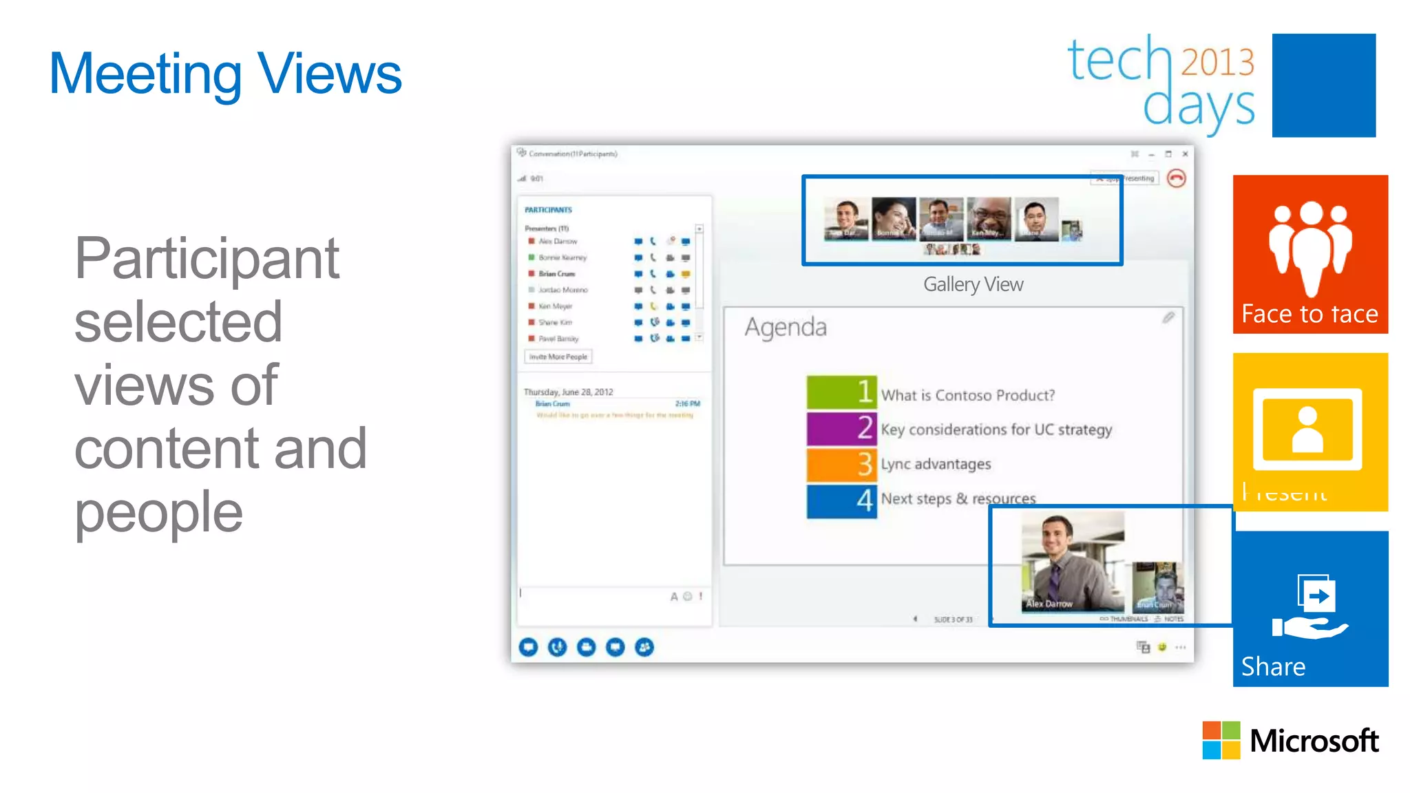 Meeting Views


Participant
selected
views of
content and
people
 
