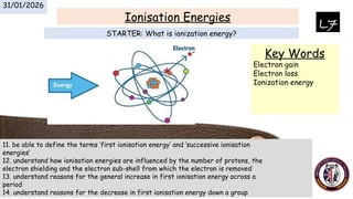 First Ionisation 05 Ionization Energies (First Ionization Energy) | PPTX