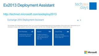 Ex2013 Deployment Assistant

http://technet.microsoft.com/exdeploy2013
 
