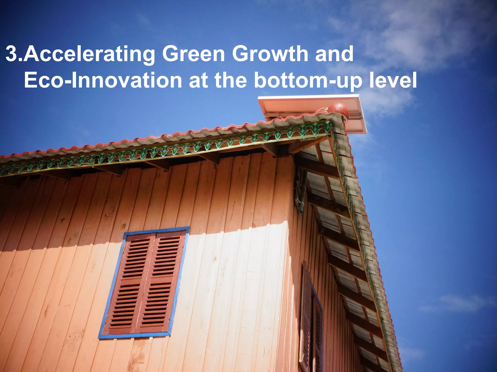 3.Accelerating Green Growth and
  Eco-Innovation at the bottom-up level
 