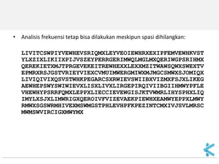 •Analisis frekuensi tetap bisa dilakukan meskipun spasi dihilangkan: 
LIVITCSWPIYVEWHEVSRIQMXLEYVEOIEWHRXEXIPFEMVEWHKVSTYLXZIXLIKIIXPIJVSZEYPERRGERIMWQLMGLMXQERIWGPSRIHMXQEREKIETXMJTPRGEVEKEITREWHEXXLEXXMZITWAWSQWXSWEXTVEPMRXRSJGSTVRIEYVIEXCVMUIMWERGMIWXMJMGCSMWXSJOMIQXLIVIQIVIXQSVSTWHKPEGARCSXRWIEVSWIIBXVIZMXFSJXLIKEGAEWHEPSWYSWIWIEVXLISXLIVXLIRGEPIRQIVIIBGIIHMWYPFLEVHEWHYPSRRFQMXLEPPXLIECCIEVEWGISJKTVWMRLIHYSPHXLIQIMYLXSJXLIMWRIGXQEROIVFVIZEVAEKPIEWHXEAMWYEPPXLMWYRMWXSGSWRMHIVEXMSWMGSTPHLEVHPFKPEZINTCMXIVJSVLMRSCMWMSWVIRCIGXMWYMX  