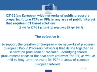 The objective is :
to support the creation of European wide networks of procurers
(European Public Procurers networks) tha...