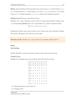 a1, a2, a3, a4 ∈ R, dan |a| 6= 0



.
SL2(R) =



b =


b1 b2
b3 b4


 