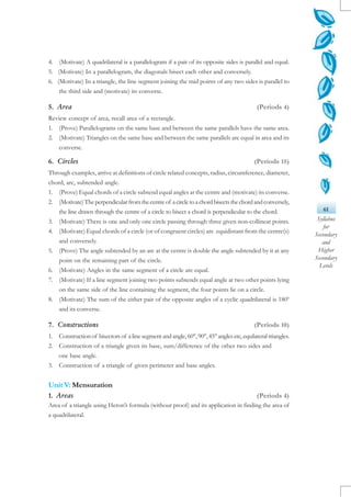 61
Syllabus
for
Secondary
and
Higher
Secondary
Levels
4. (Motivate) A quadrilateral is a parallelogram if a pair of its op...