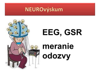 EEG, GSR
meranie
odozvy
 