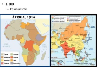 • s. XIX
– Colonialisme
 