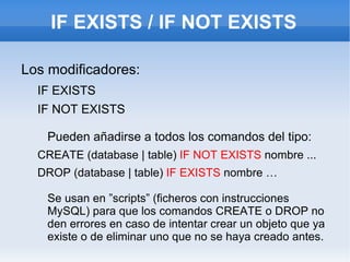 Selección del motor de BD MySQL puede gestionar cada tabla con distintos motores.