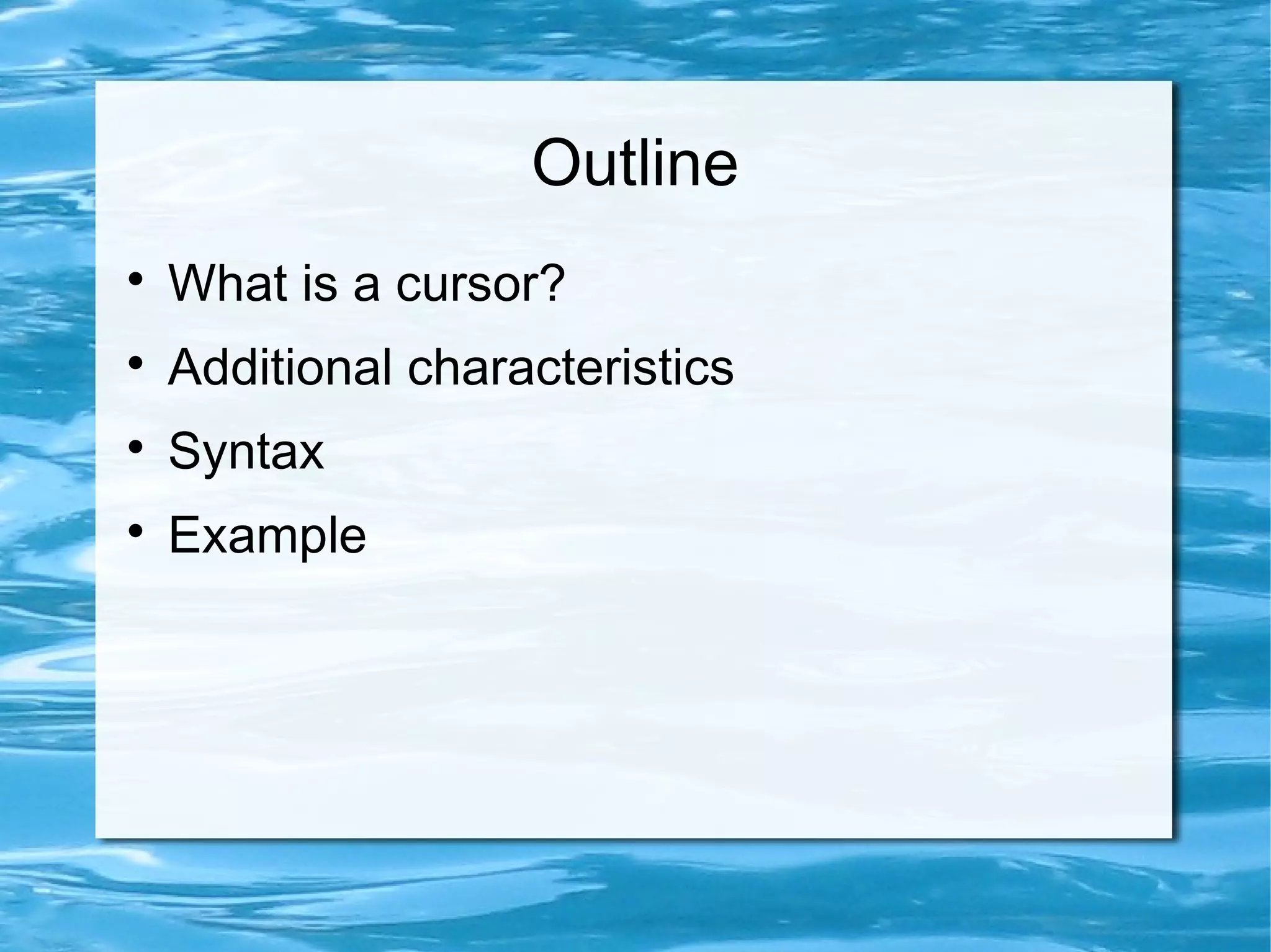 MySQL Cursors | PPT