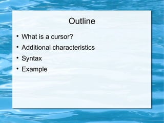 MySQL Cursors | PPT
