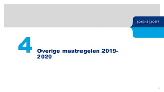 38
4 Overige maatregelen 2019-
2020
 