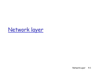 Network layer




                Network Layer   4-1
 