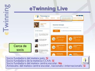 Cerca de
socis
Socis fundadors del mateix país: Sí
Socis fundadors de la mateixa CCAA: Sí
Socis fundadors del mateix centre escolar: No
Annexats: del mateix centre escolar, nacionals i internacionals: Sí
 