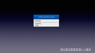 HOME_SEARCH_BAR
- textField
+ search()
+ init()
( )
 