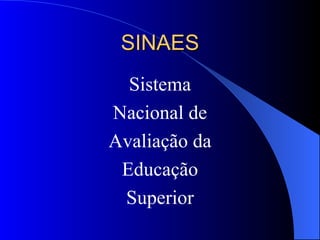 SINAES Sistema Nacional de Avaliação da Educação Superior 